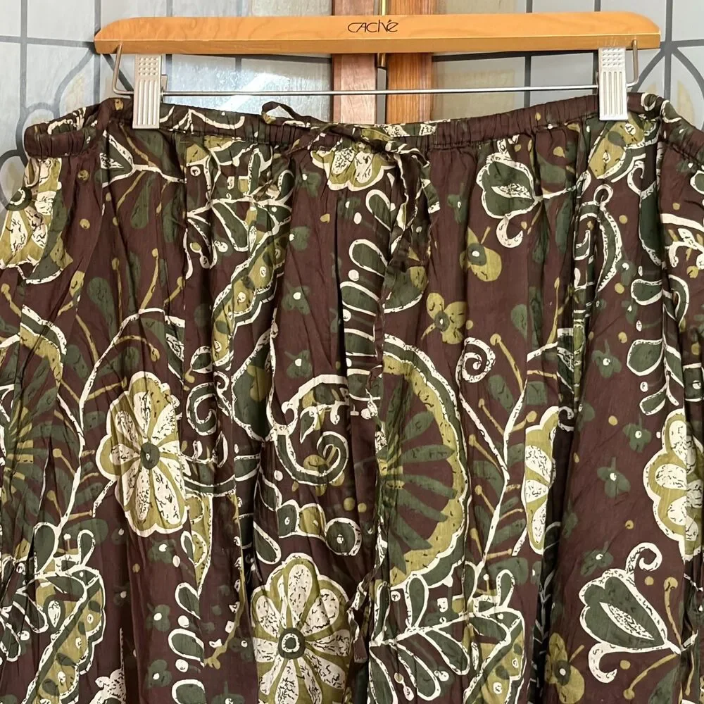 Vintage Boho Floral Cottage Prairie Festival Folk Gypsy Skirt Plus Size 22/24